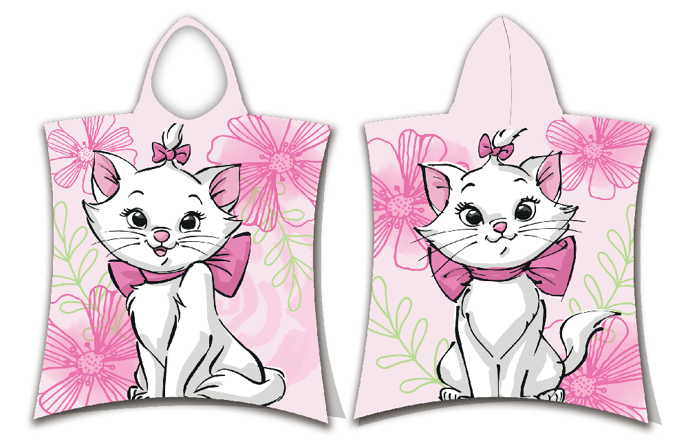 Pink Marie Cat "Rožinė flower" Vaikiškas rankšluostis-pončas, 50x115 cm