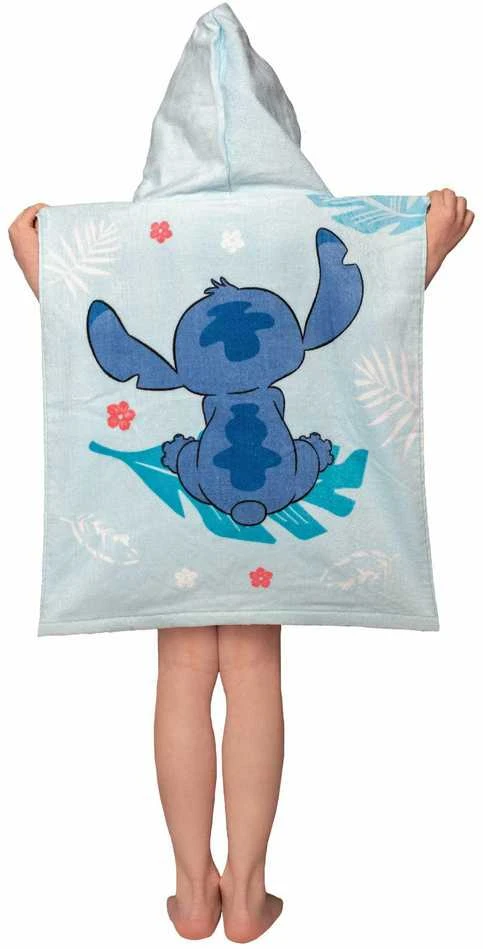 Poncho vaikams 50x115 Lilo and Stitch mėlyna ręcznik su kapturem dziecięcy Jf24