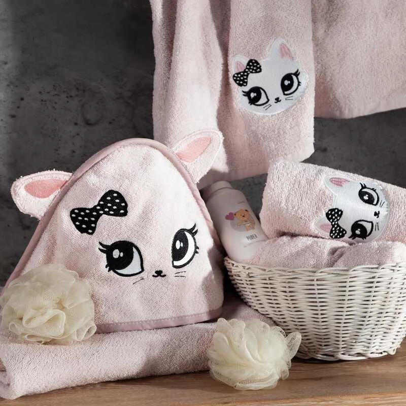 Rankšluostis Eurofirany RE/D/BABY72/ROŽINĖ 60X120 PONČO 310