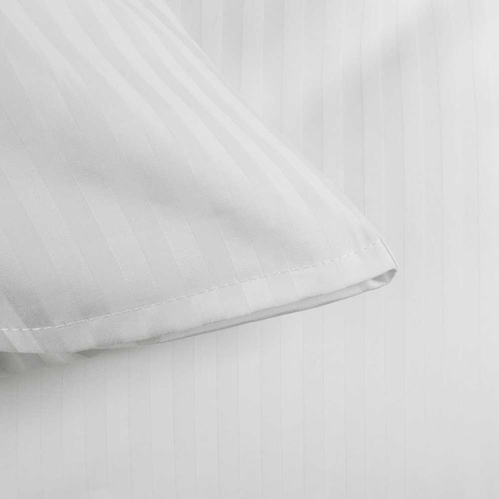 Patalynės komplektas Viešbučio antklodės užvalkalas, 160x200 cm balta medvilnė su 1 cm juostelėmis, 30 cm viešbučio atvartas, sanforizuotas audinis, patalynė viešbučiams