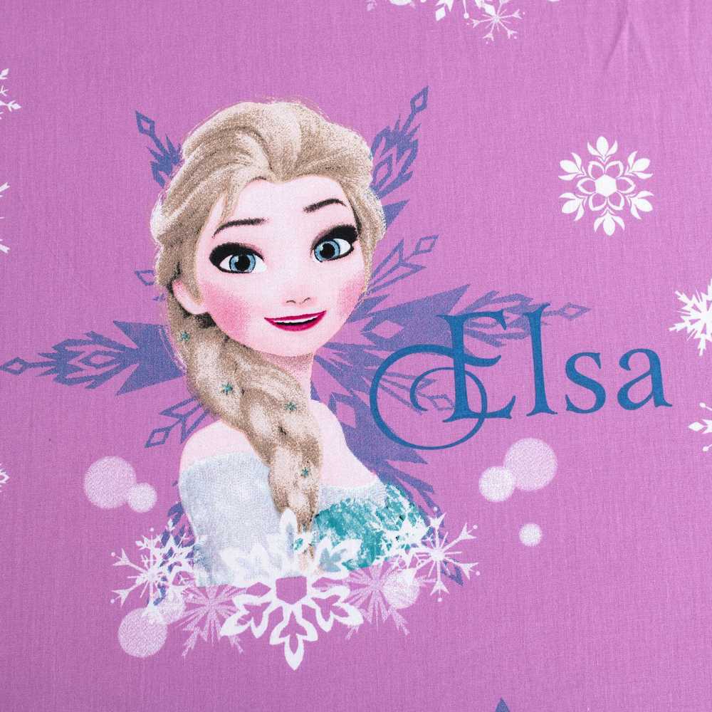 Prześcieradło bawełniane su gumką 90x200 Frozen Anna i Elsa rožinė vaikams JF24