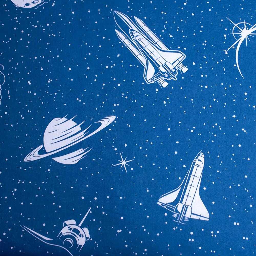 Prześcieradło bawełniane su gumką 90x200 kosmos planety 7394 vaikams