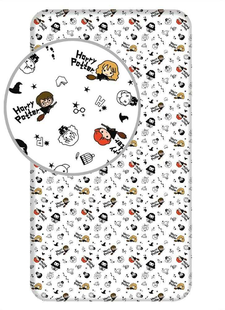 Harry Potter HP158 Vaikiška paklodė su guma, 90x200+25 cm