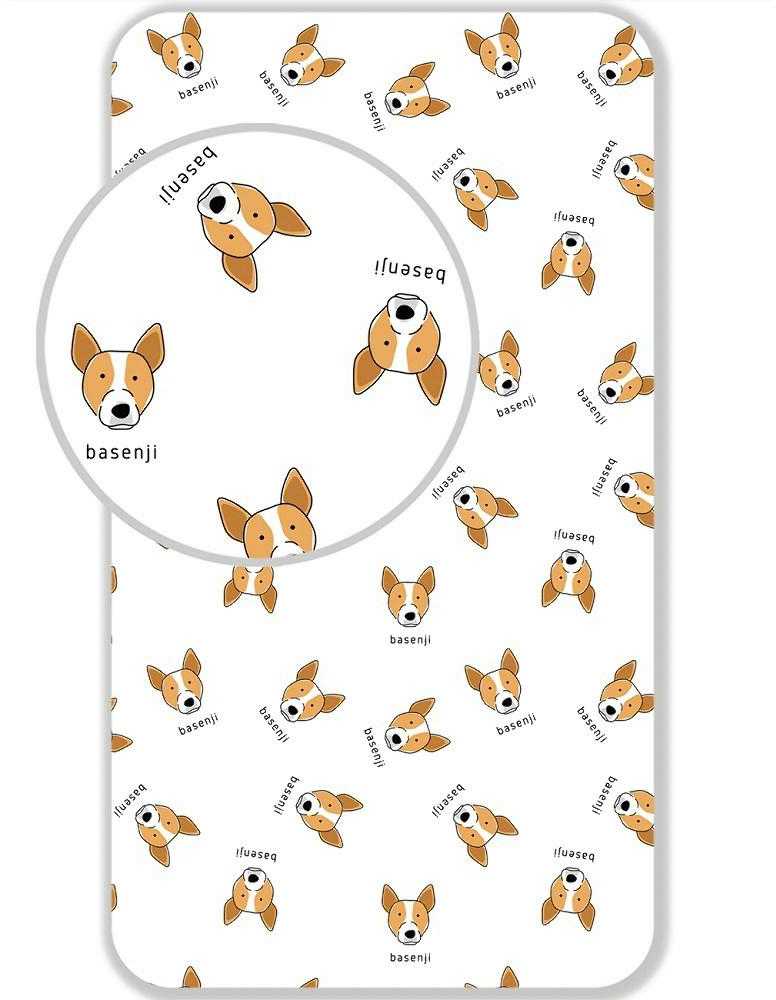 Basenji Vaikiška paklodė su guma, 90x200+25 cm
