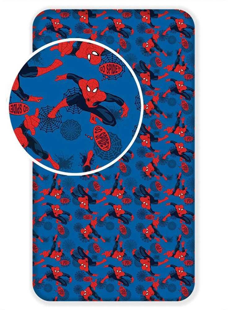 Spider-man 06 Vaikiška paklodė su guma, 90x200+25 cm