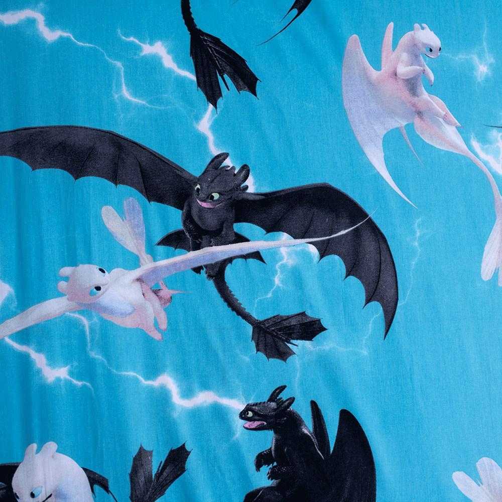 Prześcieradło bawełniane su gumką 90x200 How to train your dragon 7813 vaikams
