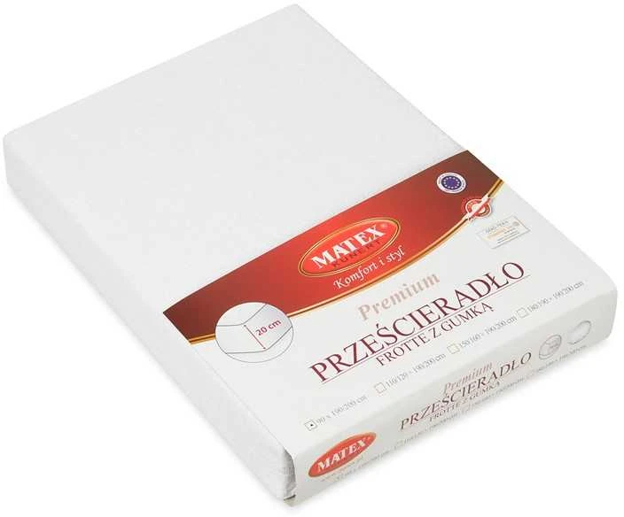 Matex Kilpinė paklodė su guma 220x200 balta 01 Premium
