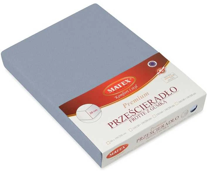 Matex Terry lakštas su guma 210/220x190/200 PREMIUM grafitas - TFPG220-44