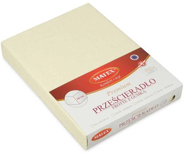 „Matex“ kilpinė paklodė su guma 90/100x190/200 PREMIUM Ecru - TFPG90-02