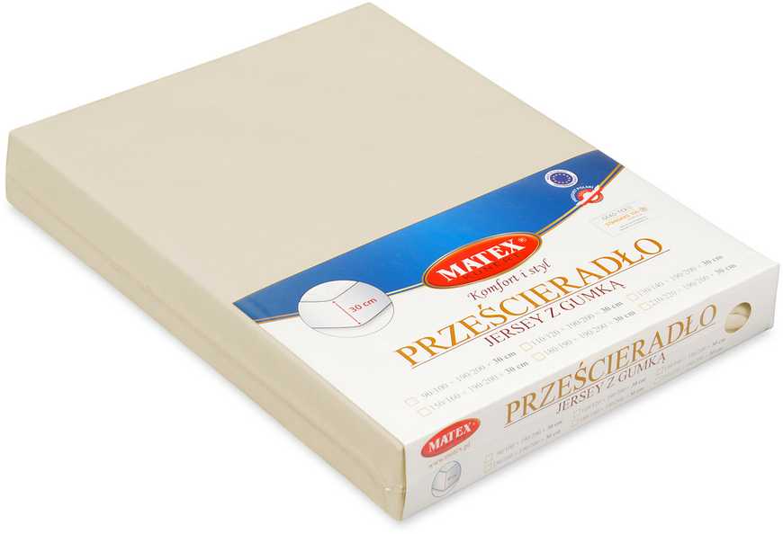 Multitex Jersey lakštas su guma, dydis 110/120x190/200x30 PREM
