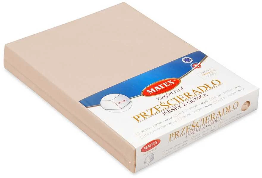 Multitex Jersey lakštas su guma, dydis 110/120x190/200x30 PREM