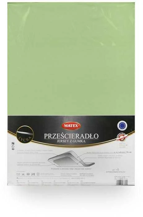 Multitex Džersio paklodė su guma ir likra čiužiniams iki 30 cm, 210/220x190/200 cm, žalia, elastinė juosta, medvilnės mišinys, Oeko Tex sertifikatas, minkšta paklodė miegui