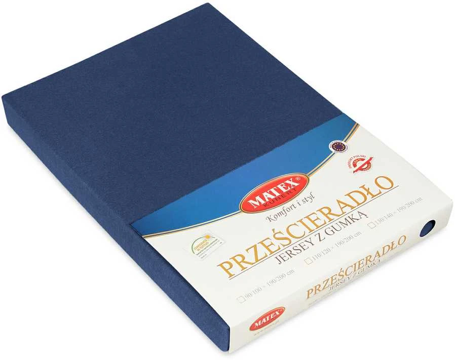 Multitex Prześcieradło jersey su gumką 120x200 tamsiai mėlyna 47 Premium