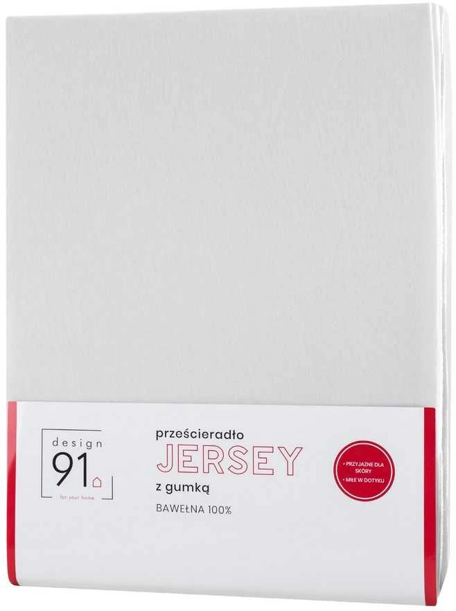 Eurofirany DESIGN 91 Medvilninė paklodė su guma JERSEY, 140X200+30CM, 125 g/m2 , spalva: balta