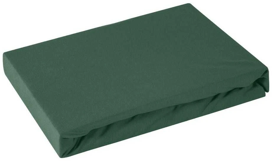 Eurofirany DESIGN 91 Medvilninė paklodė su guma JERSEY, 140X200+30CM, 125 g/m2 , spalva: žalia Paklodė