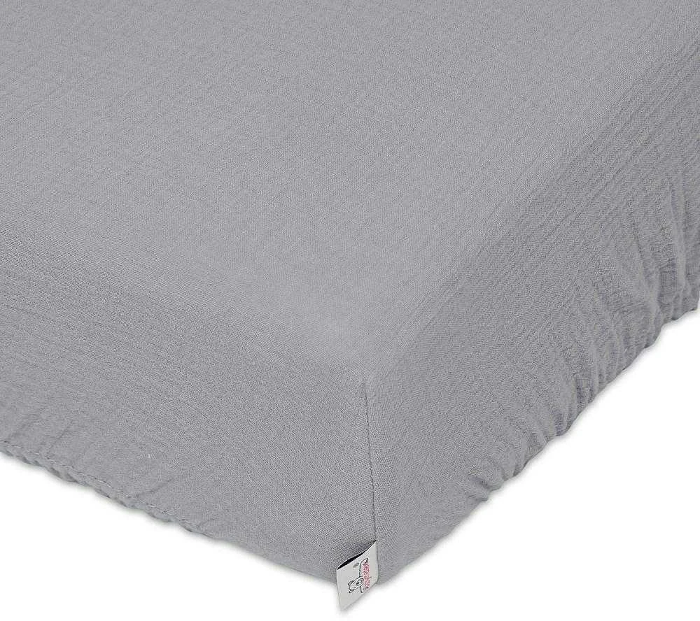 Multitex Muslininė paklodė su guma 70x140 grafito spalvos 44 Muslin