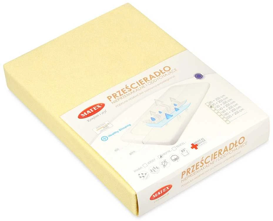 Baby Matex MATEX Neperšlampama paklodė TERRY su elastine juostele 60x120 [TB0023_02] ekri