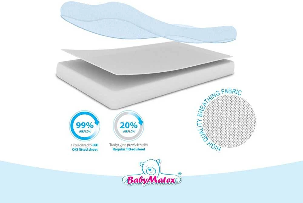 Baby Matex Vandeniui atsparus paklodės paklodė 70x140 Tencel 01 balta kūdikio lovelės kvėpuojantis paklotas
