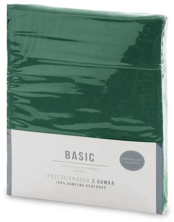 Paklodė su guma 220x200 Basic vienspalvė buteliuko formos žalia ant čiužinio 30 cm Eurofirany