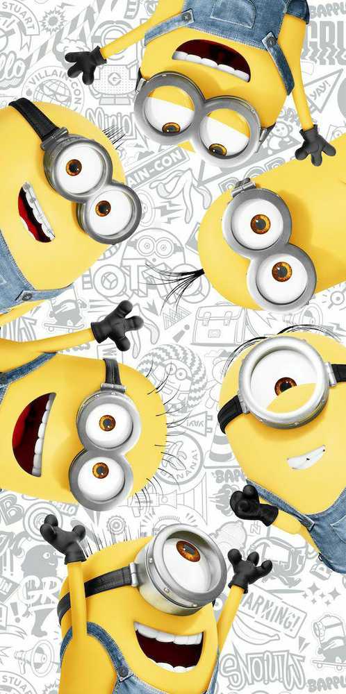 Rankšluostis Ręcznik plażowy 70x140 Minionki przyjaciele Minions Friends bawełniany dziecięcy 5598