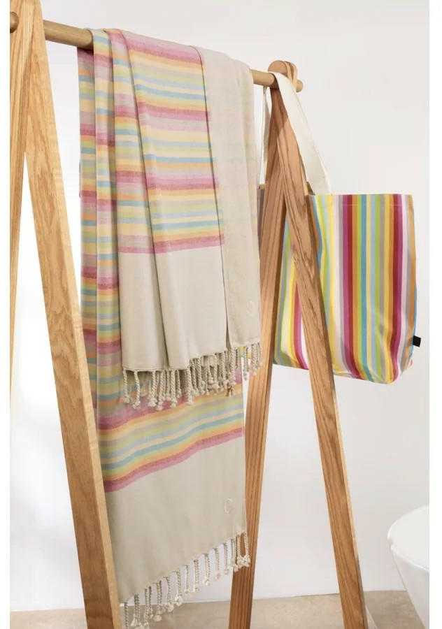 Paplūdimio rankšluostis, 70x180 cm, 100% medvilnės kilpinis audinys, 370 g/m², spalvotas, su pakabinimo kilpa, pirties ir baseino rankšluostis
