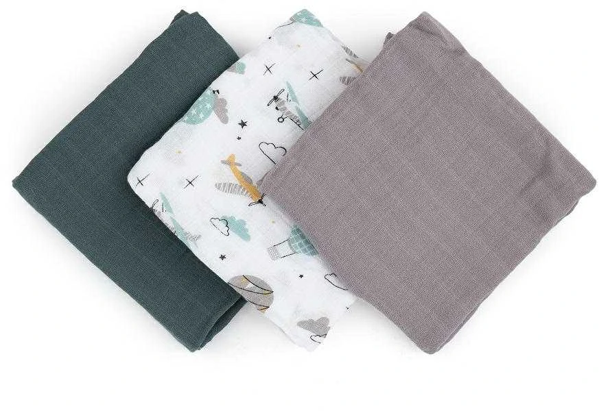 Petite&Mars Moussy - bambukinės sauskelnės, rinkinys iš 3 | Pilka