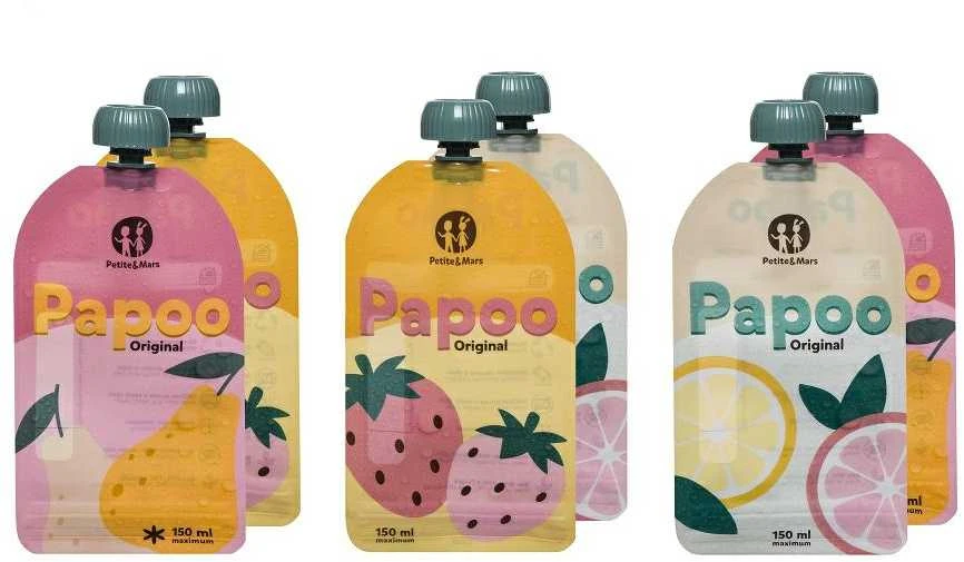 Petite&Mars Papoo Original - daugkartiniai maisto maišeliai, 6 vnt | Vaisius