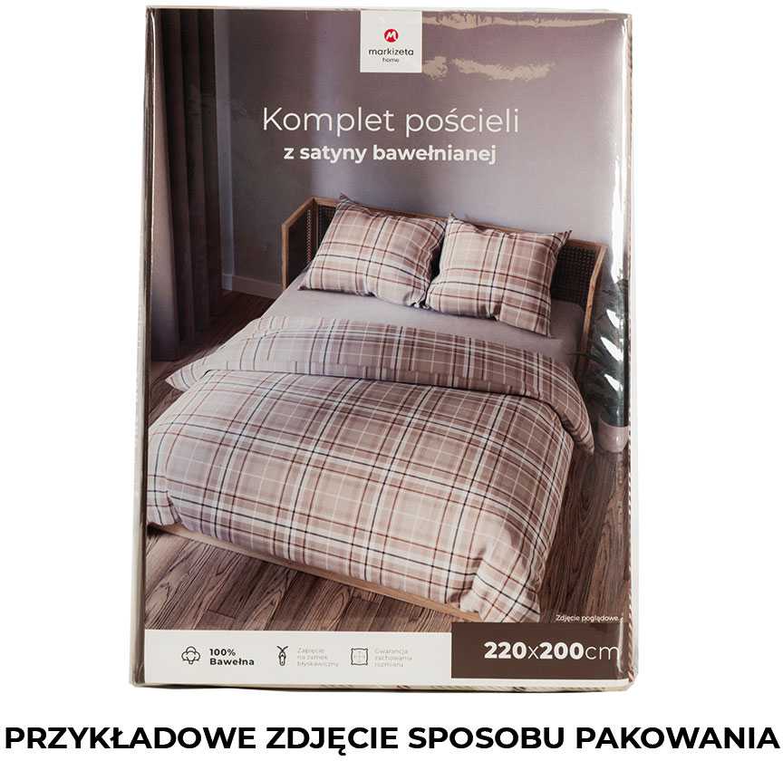 Medvilninio satino patalynės komplektas, 220x200 cm antklodės užvalkalas su dviem pagalvių užvalkalais, 115 g/m² audinio tankis, elegantiška miegamojo tekstilė, minkšta patalynė