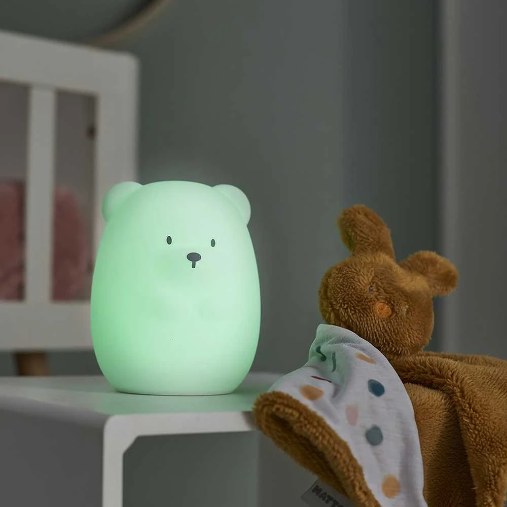 Nattou - silikoninė LED naktinė lempa | Meškiukas 16 cm
