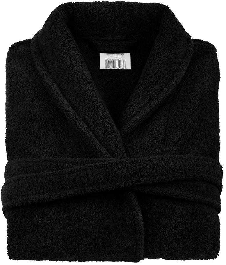 Medvilninis kilpinis chalatas, unisex kelius siekiantis chalatas su diržu ir kišenėmis, 450 g/m² tankis, viešbučio stiliaus namų drabužis