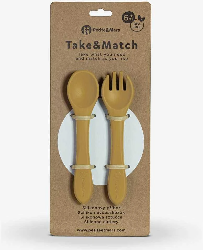 PETITE&MARS Silikoniniai stalo įrankiai TAKE&MATCH Intense Ocher 6m+