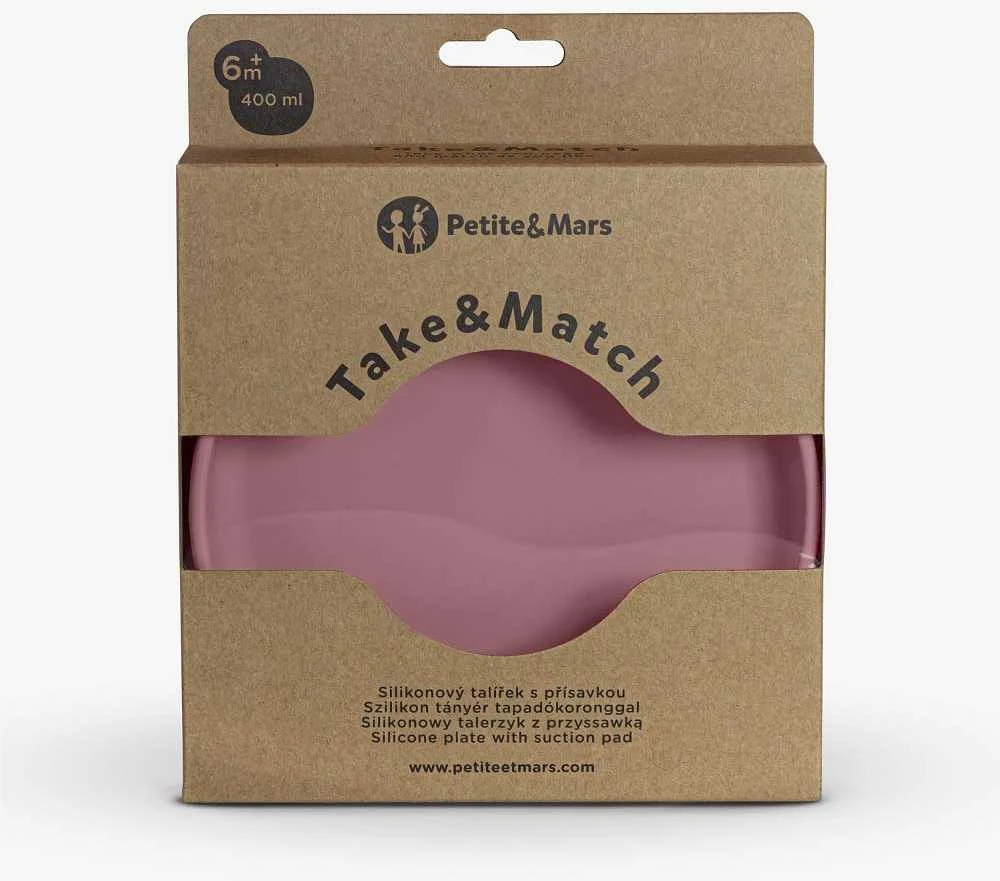 Petite&Mars Take&Match - maistinė silikoninė plokštelė | Dulkėta rožė