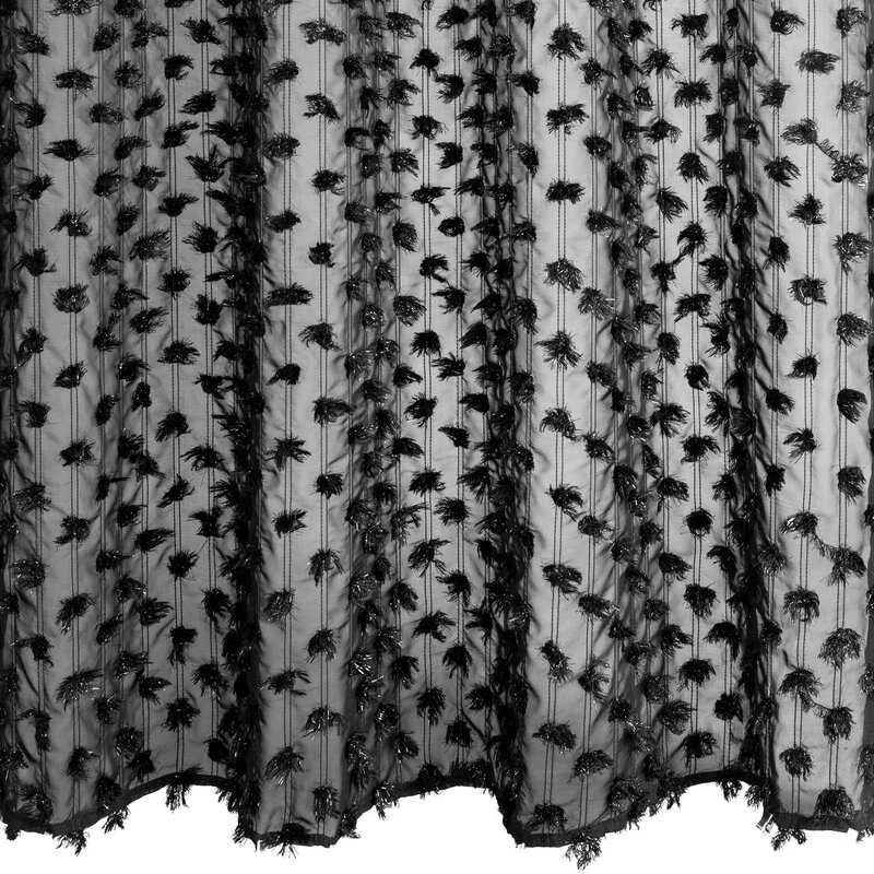 Eurofirany Užuolaida, 135x250 cm, su pomponais, paruoštos žiedinės užuolaidos, modernus langų dekoras, elegantiškas kambario interjeras