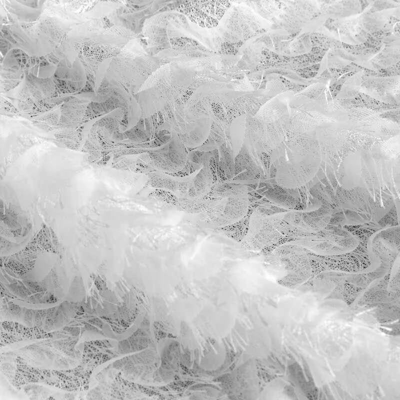 Eurofirany Balta Tiffany užuolaida, 135x250 cm, dekoruota moherio siūlais, su žiedais, poliesterio langų uždangalas, elegantiškas namų dekoras, dieninė užuolaida svetainei