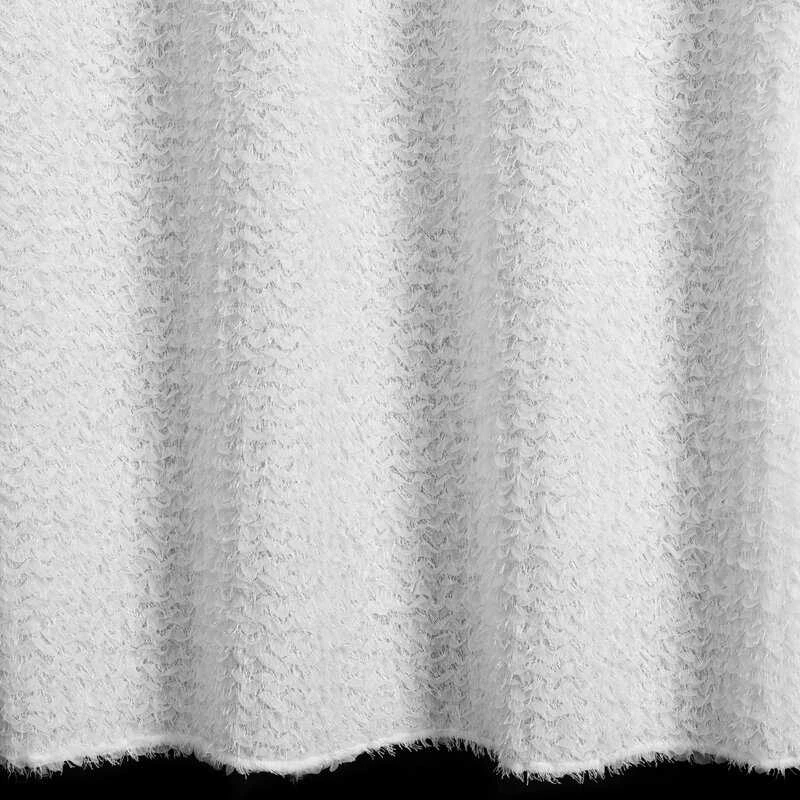 Eurofirany Balta Tiffany užuolaida, 135x250 cm, dekoruota moherio siūlais, su žiedais, poliesterio langų uždangalas, elegantiškas namų dekoras, dieninė užuolaida svetainei