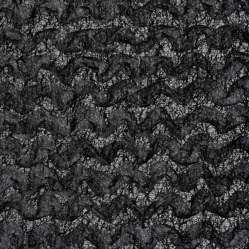 Eurofirany Juoda tekstūrinė poliesterio užuolaida su moherio siūlų aplikacija, 135x250 cm, tvirtinimas žiedais, prabangi langų dekoracija, moderni užuolaida svetainei