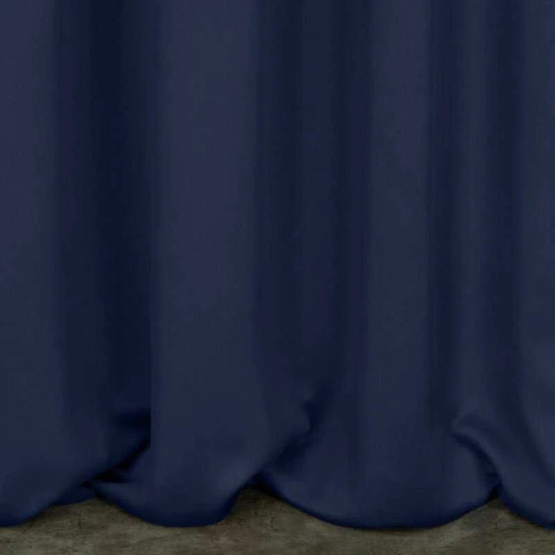 Eurofirany LOGAN blackout tipo temdanti naktinė užuolaida, 140X270 cm, kilpos / žiedai, spalva: tamsiai mėlyna