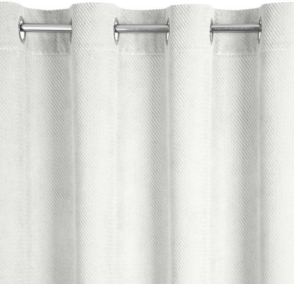 Eurofirany ELIZA Minkšto aksomo naktinė užuolaida su smulkiu raštu, 140X250 cm, kilpos / žiedai, spalva: balta