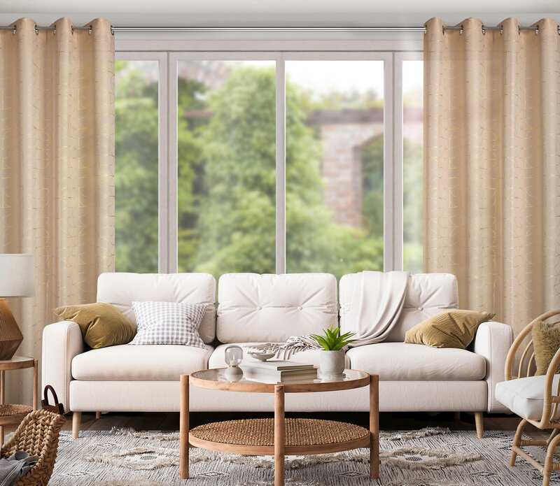 Eurofirany JUNGIKLIS ZAS/EVI/BEIGE+GOLD 140X250