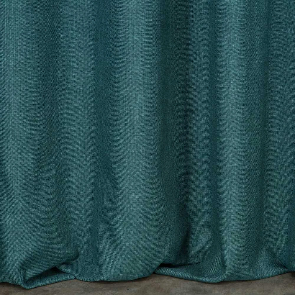 Eurofirany Tamsiai turkio spalvos pusiau užtemdanti užuolaida, 140x250 cm, lino pynimo audinys, paruošta kabinimui su metalinėmis kilpomis, langų dekoras
