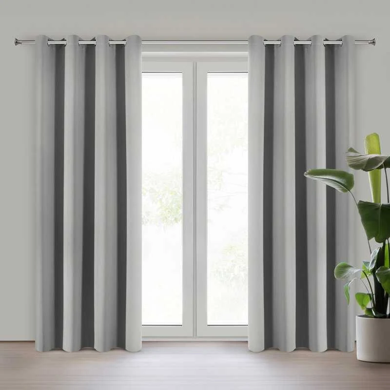 Eurofirany NERISA dimout tipo audinio užuolaida, 140 x 250 cm, žiedai/kilpos, spalva: pilka