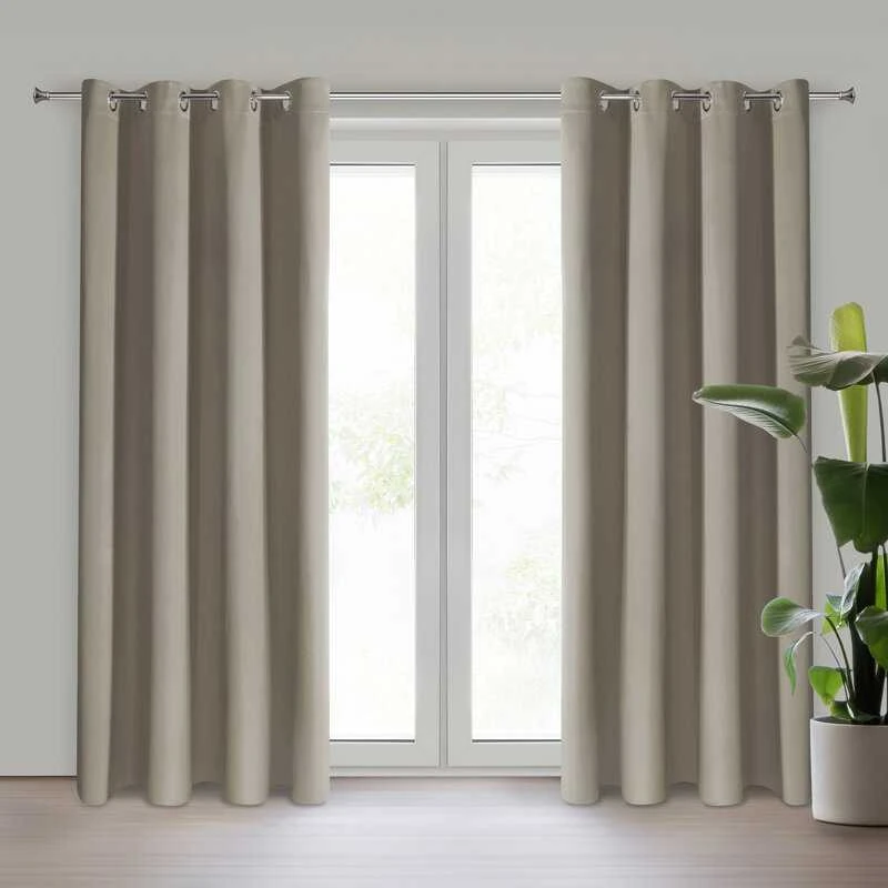 Eurofirany NERISA dimout tipo audinio užuolaida, 140 x 250 cm, žiedai/kilpos, spalva: tamsaus smėlio