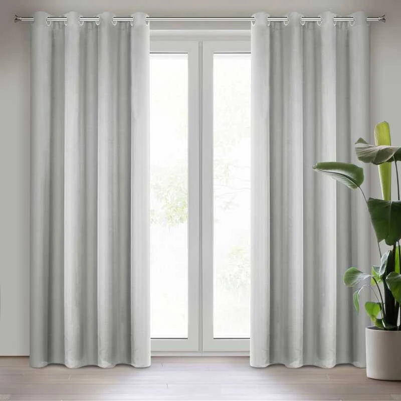 Naktinė užuolaida Eurofirany RITA iš lygaus audinio, 140X250 cm kilpos / ratukai, spalva: plieno