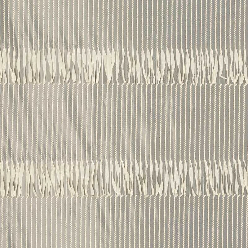 Eurofirany Sotera smėlio spalvos dryžuota užuolaida su kutais, 140x250 cm, kilpinė lango užuolaida svetainės ir miegamojo dekorui, moderni namų tekstilė