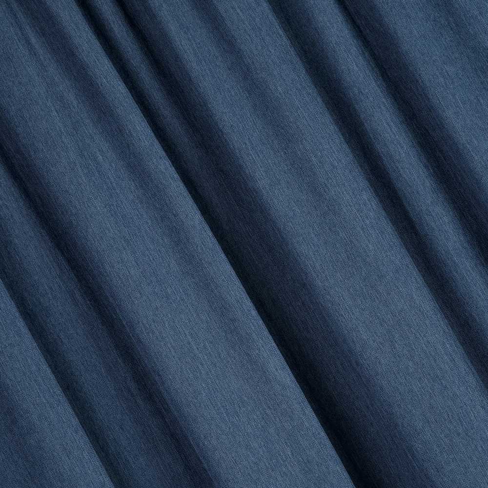 Eurofirany Tamsiai mėlyna pusiau užtemdanti užuolaida, 140x270 cm, minkštas poliesterio audinis su melanžo efektu, paruošta naudojimui su 8 cm juosta, moderniam interjerui, langų uždangalas, namų dekoras