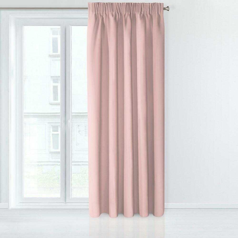 Eurofirany DESIGN 91 Naktinė užuolaida iš lygaus užtemdančio audinio PARISA, 135X270 cm, juosta / tunelis / kabliukai, spalva: pudrinė