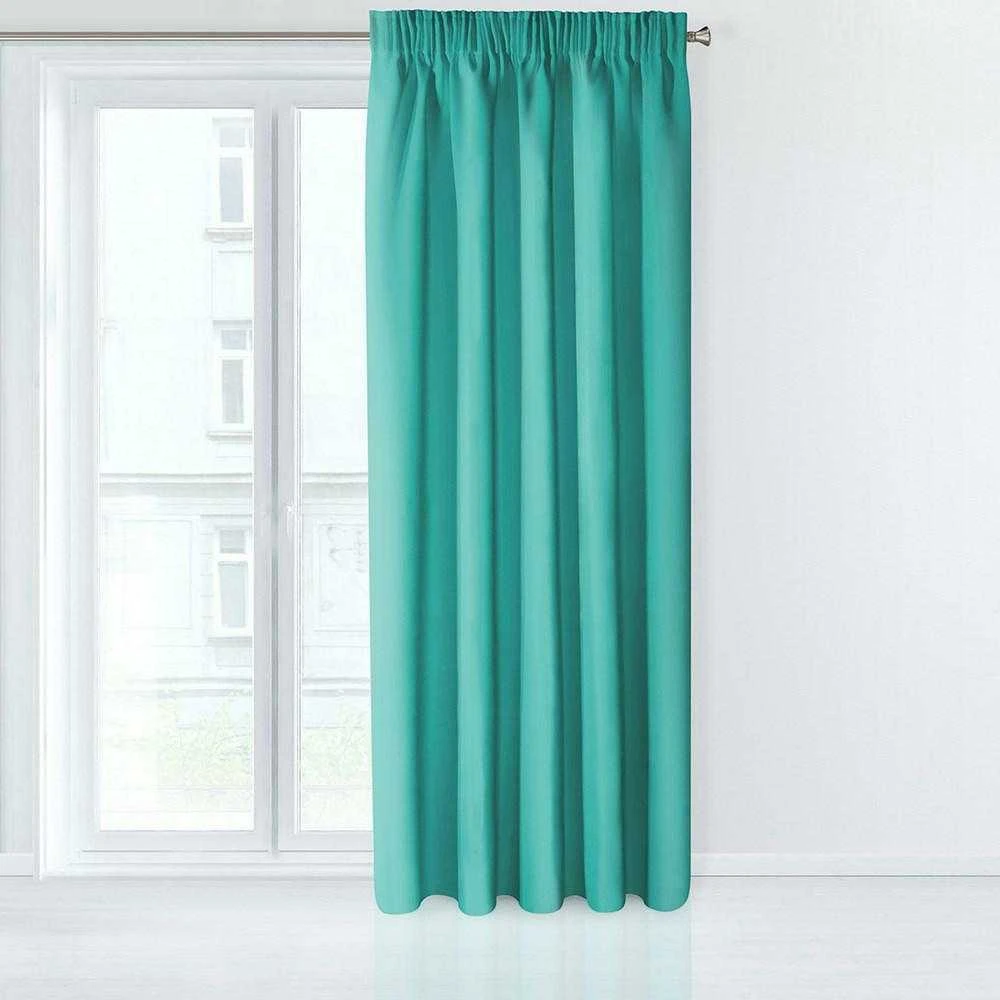 Eurofirany DESIGN 91 Naktinė užuolaida iš lygaus užtemdančio audinio PARISA, 135X270 cm, juosta / tunelis / kabliukai, spalva: turkio