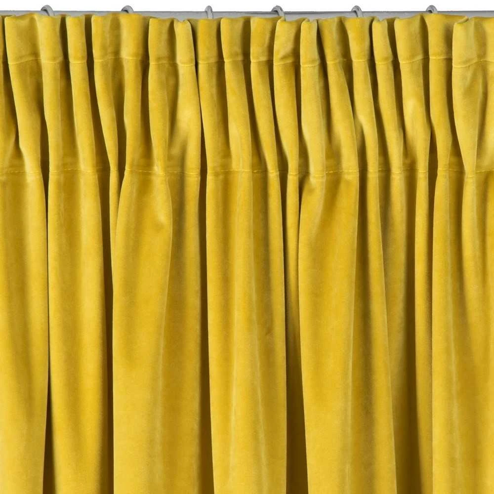 Naktinė užuolaida iš minkšto aksomo Eurofirany DIVA LINE RIA 140X270 cm, juosta/ tunelis/ kabliukai, 300 g/m2, spalva: garstyčių
