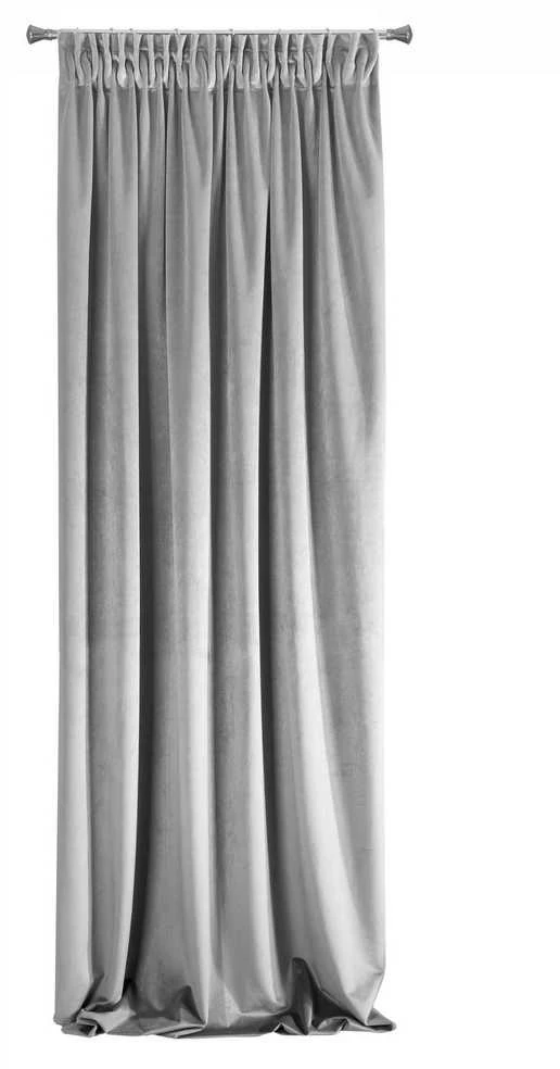 Naktinė užuolaida iš minkšto aksomo Eurofirany DIVA LINE RIA 140X270 cm, juosta/ tunelis/ kabliukai, 300 g/m2, spalva: plieno