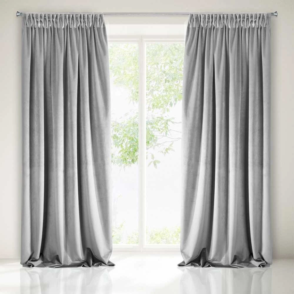 Naktinė užuolaida iš minkšto aksomo Eurofirany DIVA LINE RIA 140X270 cm, juosta/ tunelis/ kabliukai, 300 g/m2, spalva: plieno
